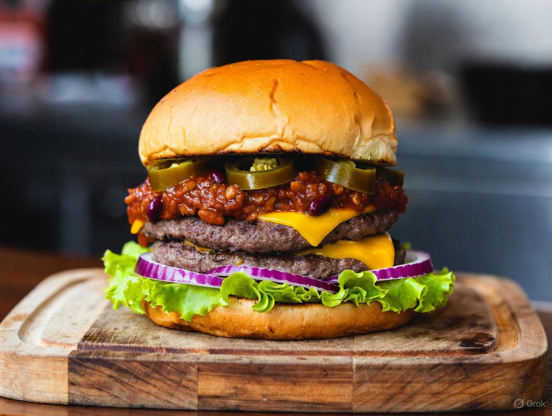 Chili Cheese Bomb Burger